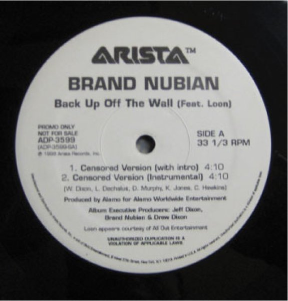 画像1: Brand Nubian / Back Up Off The Wall  Ft Loon - US Promo Only - (1)