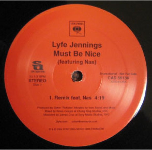 画像1: Lyfe Jenings / Must Be Nice Ft Nas - remix - (1)