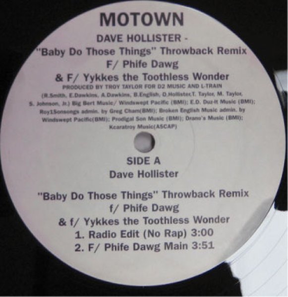 画像1: Dave Hollister / Baby Do Those Things - US Promo Only Throwback remix - (1)