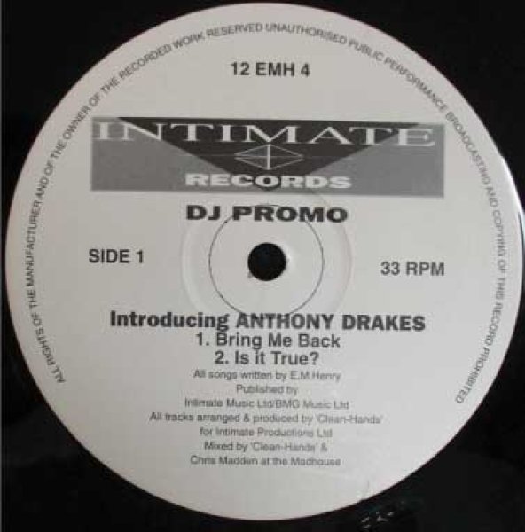 画像1: Anthony Drakes / Bring Me Back , Is It True , Help Somebody Else , I Want You , Cryin Lonely Tears  - UK Promo Only - (1)