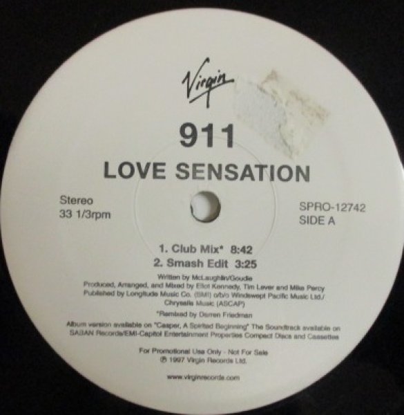 画像1: 911 / Love Sensation - US Promo Only - (1)