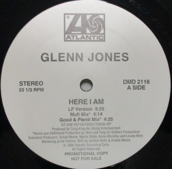 画像1: Glenn Jones / Here I Am cw Round And Round - US Promo Only - (1)