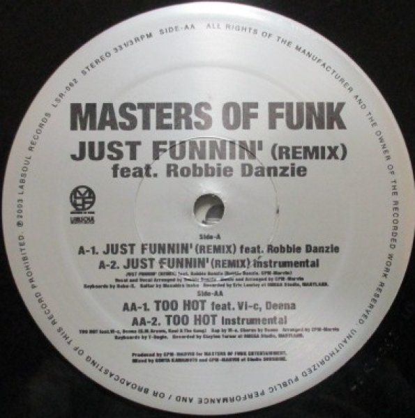 画像1: Masters Of Funk / Just Funnin' - Remix - cw Too Hot  (1)