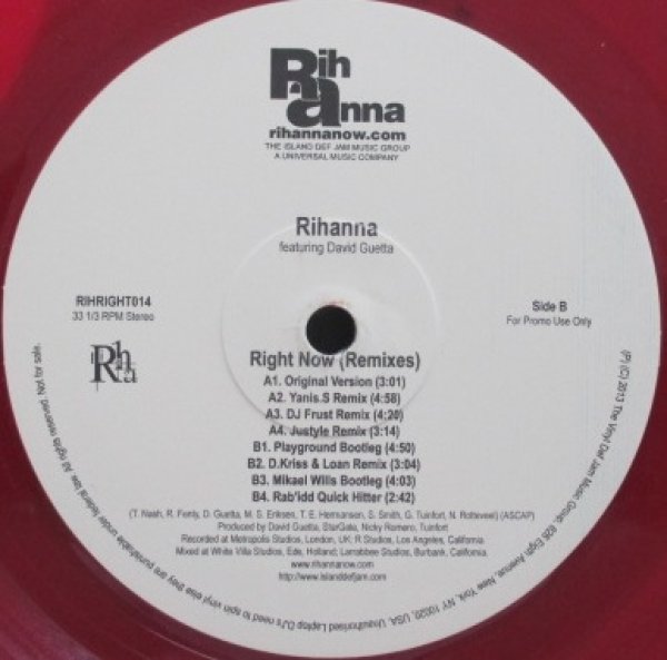 画像1: Rihanna / Right Now  - Unknown Press Pink Colour Disc - Remixes (1)