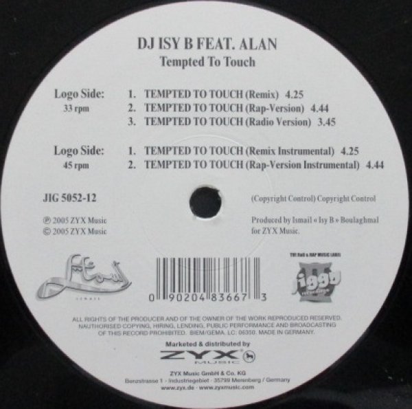 画像1: DJ Isy B ft Alan / Tempted To Touch - The Recommendable Item - Great Cover  (1)