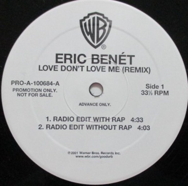 画像1: Eric Benet / Love Don't Love Me - US Promo Only Remix - (1)