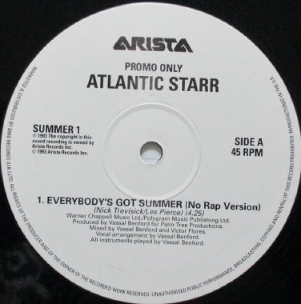 画像1: Atlantic Starr / Everybody's Got Summer - UK Promo Only Ver -  「R＆B Must 1000」 (1)