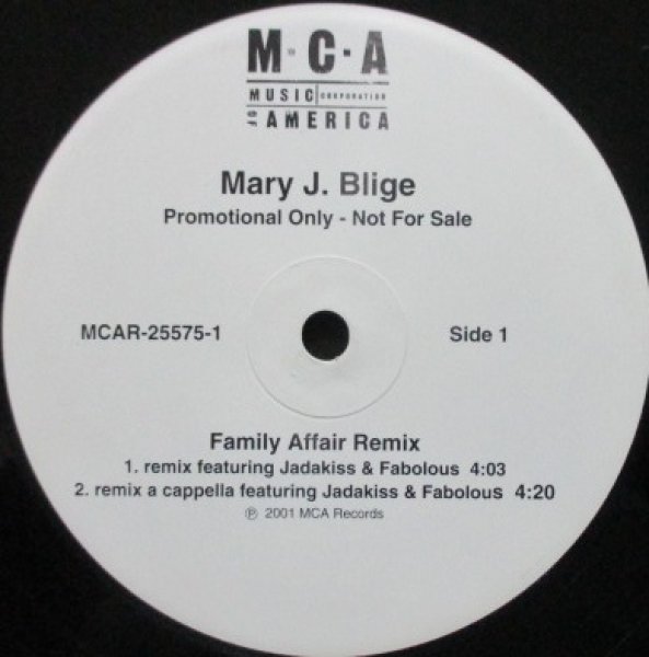 画像1: Mary J Blige / Family Affair - US Promo Only Remix - ft Jadakiss Fabolous (1)