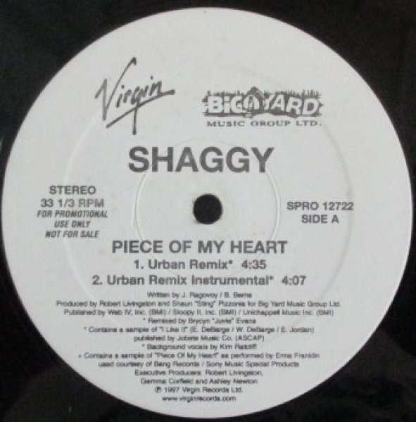 画像1: Shaggy / Piece Of My Heart - US Promo Only - (1)