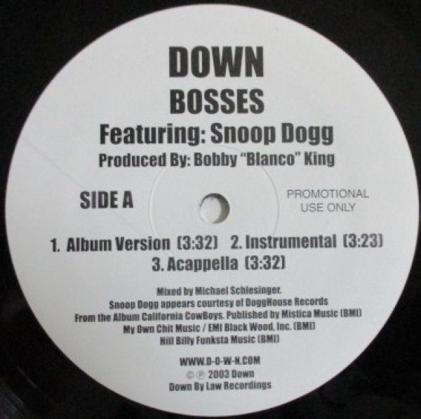 画像1: Down  / Bosses ft Snoop Dogg (1)