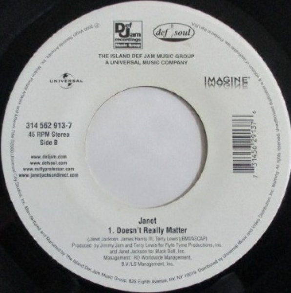 画像1: Janet Jackson / Doesn't Really Matter - The Recommandable Item \7 Inch -  (1)