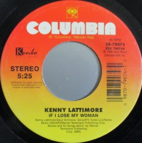 画像1: Kenny Lattimore / If I Lose My Woman cw Days Like This  - The Recommandable  7 Inch - (1)