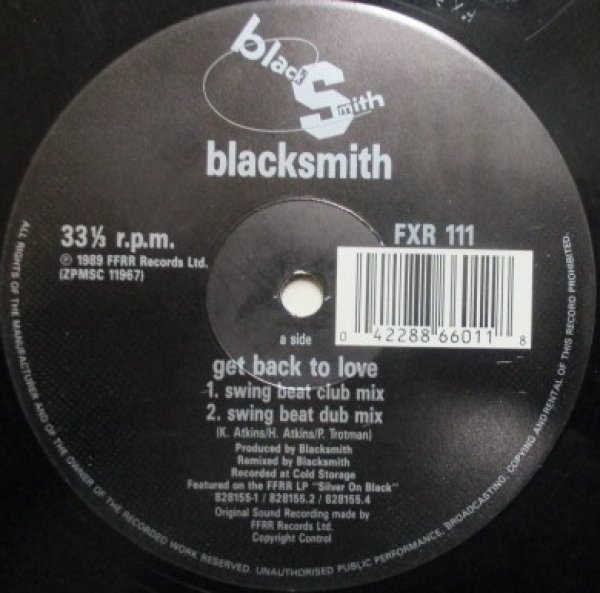 画像1: Black Smith / Get Back To Love - UK New Jack Swing - UK Press (1)