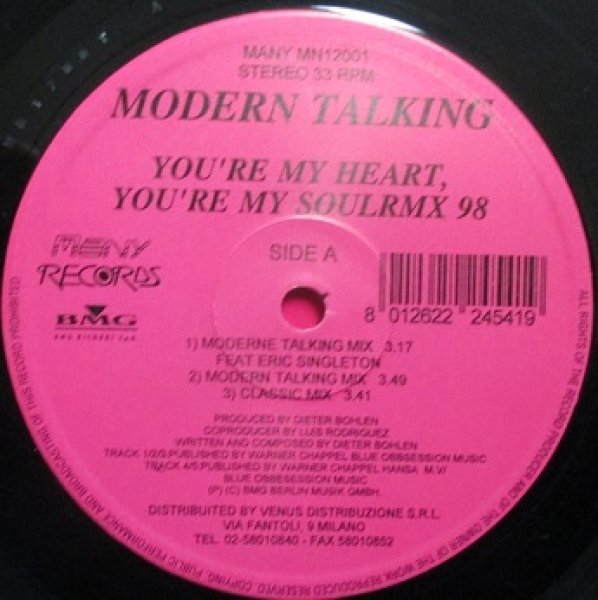 画像1: Modern Talking / You're My Heart,You're My Soul  (1)