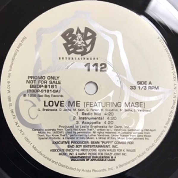 画像1: 112 / Love Me ft Mase - US Promo Only - (1)