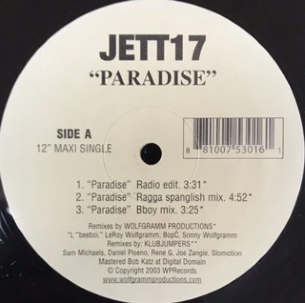 画像1: Jett 17 / Paradise - Mega Rare The Recommendable Item - (1)