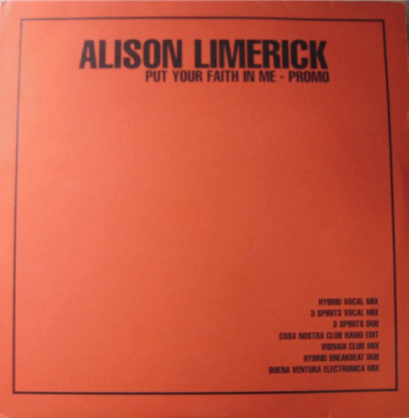 画像1: Alison Limerick / Put Your Faith In Me - W Pac UK Promo - (1)