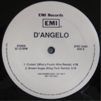 D'Angelo / Cruisin' - US Promo Only Remixes - Cw Brown Sugar - King Tech  Remix -